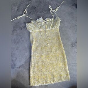 NWOT Smocked Dress with tie straps
